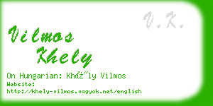 vilmos khely business card